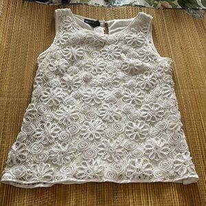 White Floral INC Tank Top